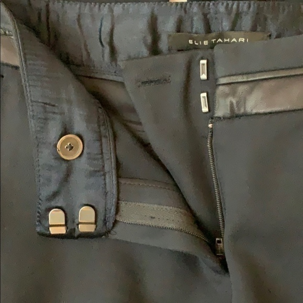 Elie Tahari | Black Mid Rise Boot Cut Pants - Picture 7 of 7